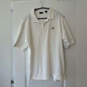 EUC Vtg Izod Embroidered Emblem White Polo Golf Shirts XL Men’s